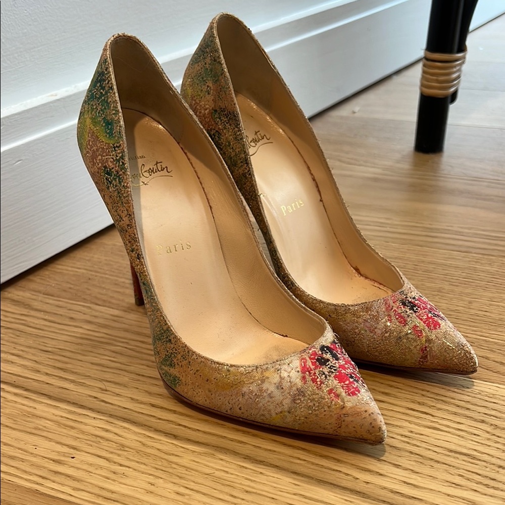 Christian Louboutin Cork Bloom Pigalle size 38 - Picture 4 of 8